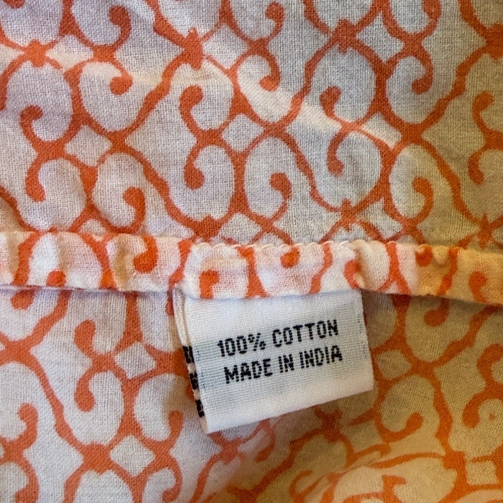 Roberta Roller Rabbit L Orange White Striped Shirt mannequin is sz 6 reference - Picture 7 of 7